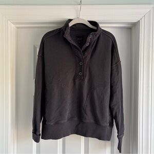 Aerie Charcoal Textured Knit Top